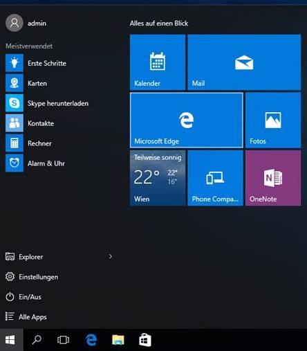 Windows 10 Startmen&uuml;